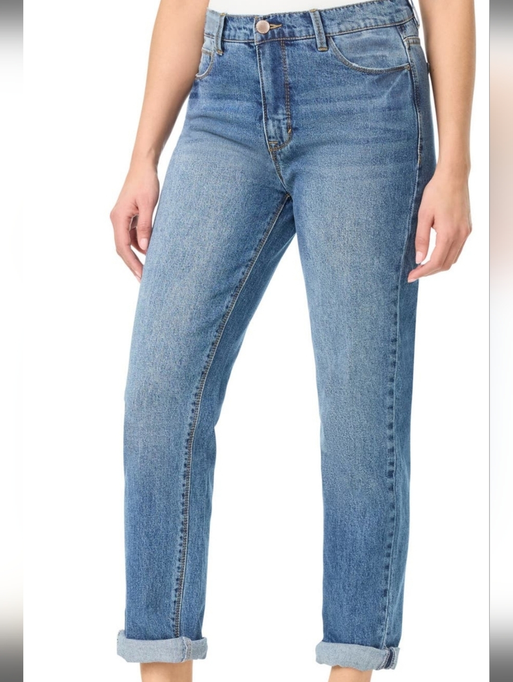 CURVE APPEAL NWT CUFFED HEM EASY FIT JEANS SIZE 4 / 27 - Picture 3 of 16